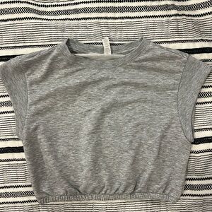 alo S gray sinched crop top